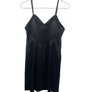 Vintage Vanity Fair 100% Nylon Black‎ Made in USA Slip Dress Size 34 Small